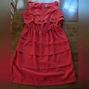 Women's 16W Tiered Dress, Coral